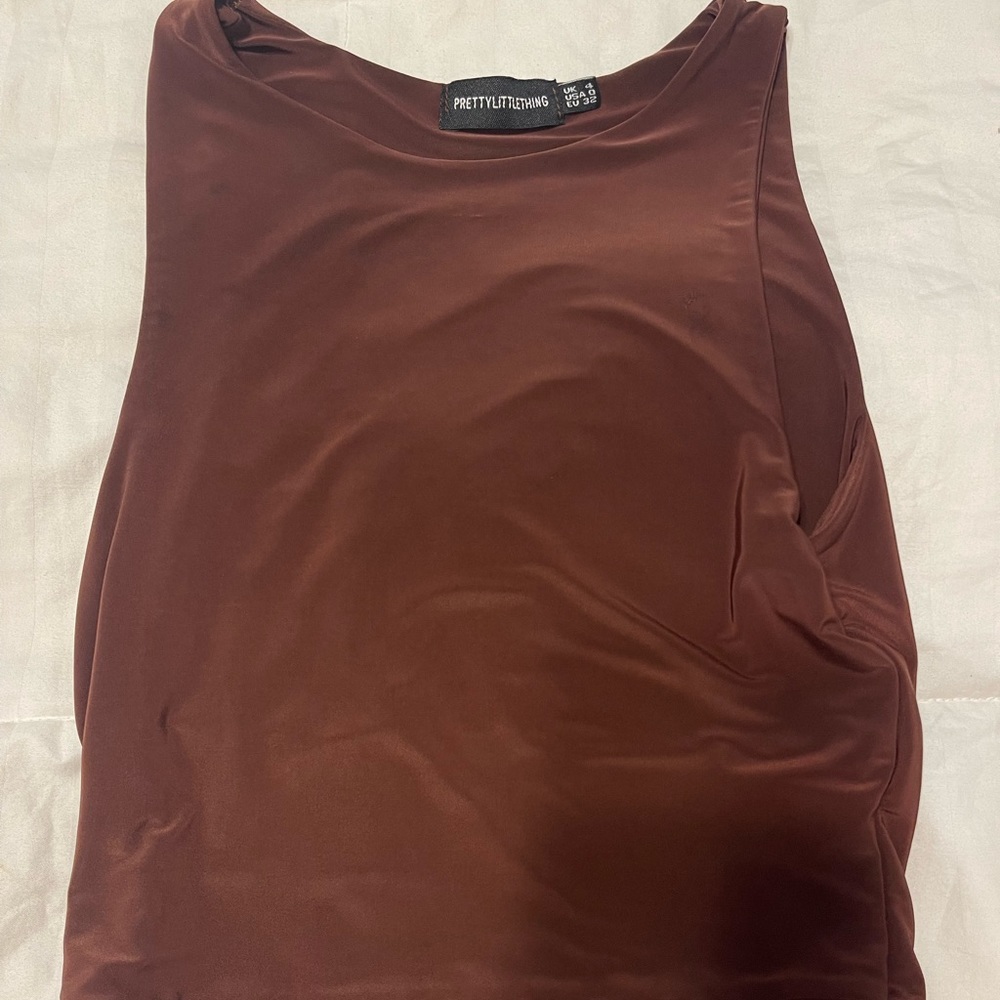 brown pretty little thing tank top